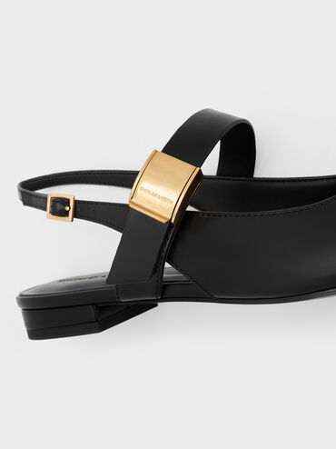 Yvette Pointed-Toe Mary Jane Flats, Black, hi-res