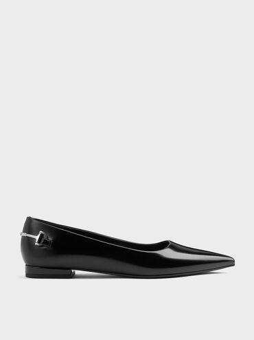 Erinna Metallic-Accent Pointed-Toe Flats, Black Box, hi-res