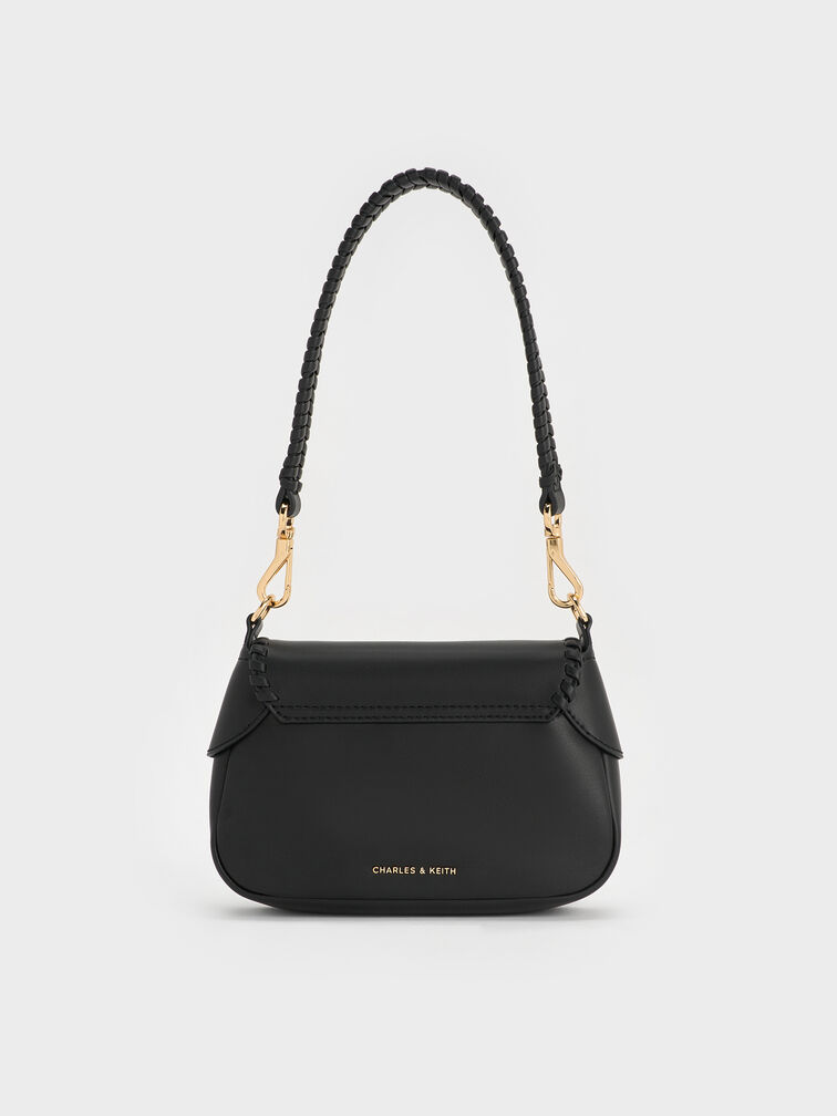 Blume Braided Shoulder Bag, Black, hi-res