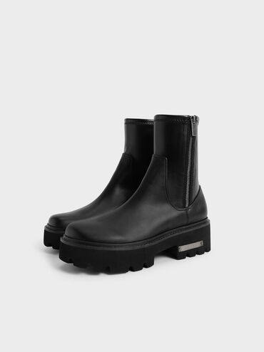 Imogen Side-Zip Ankle Boots, Black, hi-res