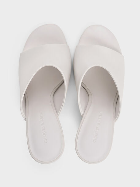 Sculptural-Heel Wedges, White, hi-res