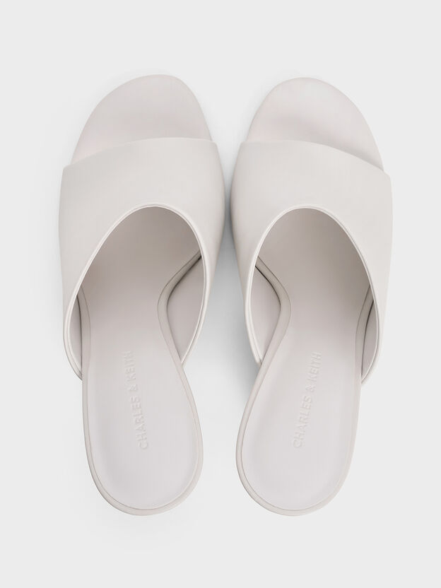 Sculptural-Heel Wedges, White, hi-res