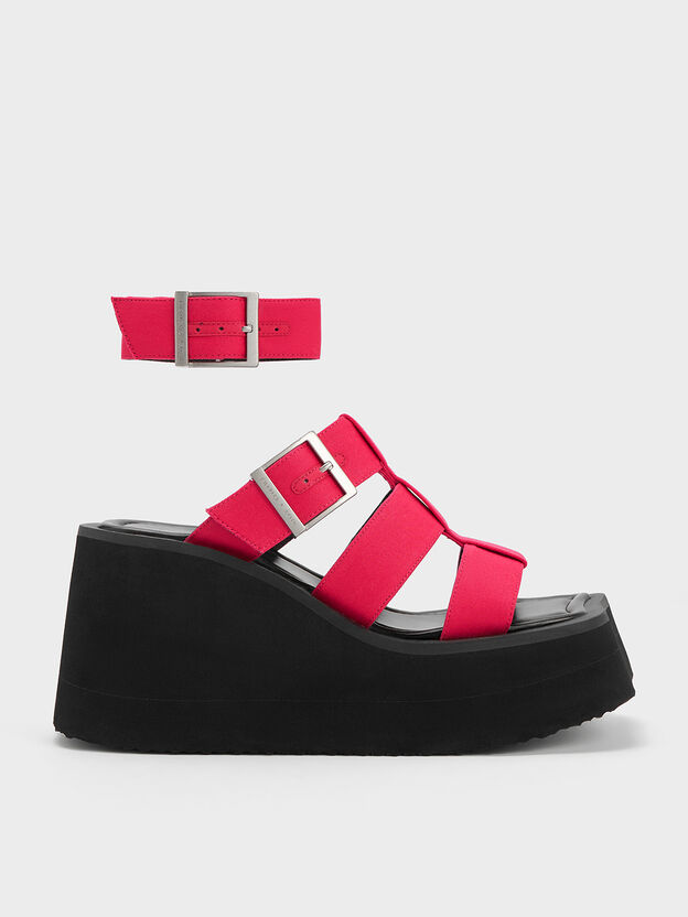 IIsa Flatform Gladiator Sandals, Fuchsia, hi-res