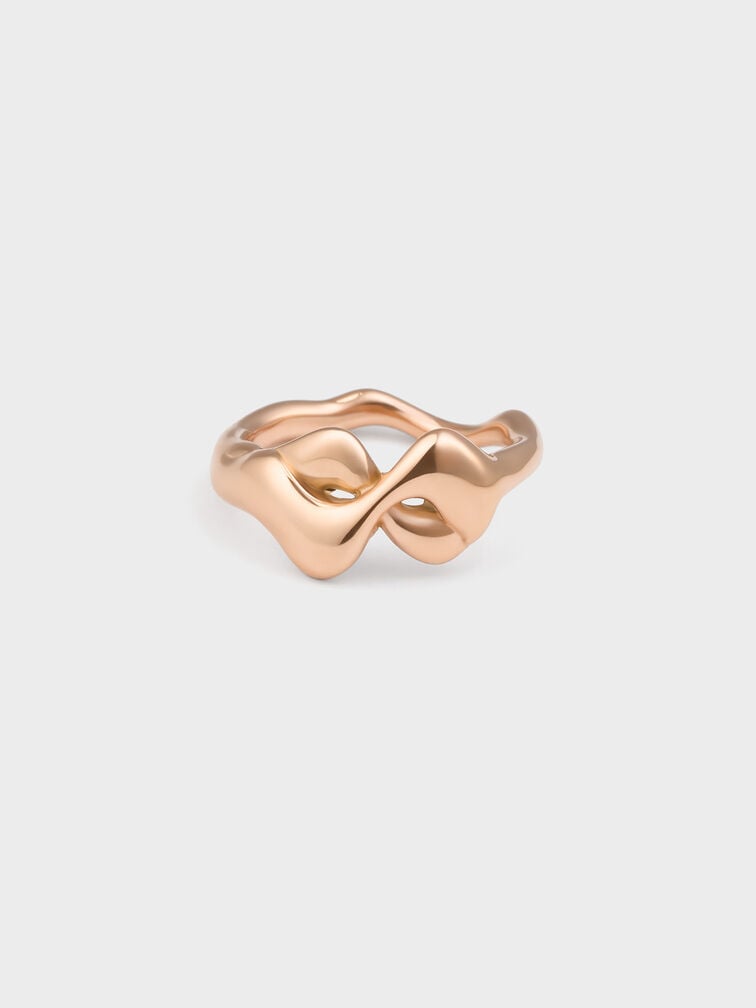 Emilia Wavy Ring, Rose Gold, hi-res