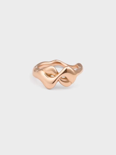 Emilia Wavy Ring, Rose Gold, hi-res