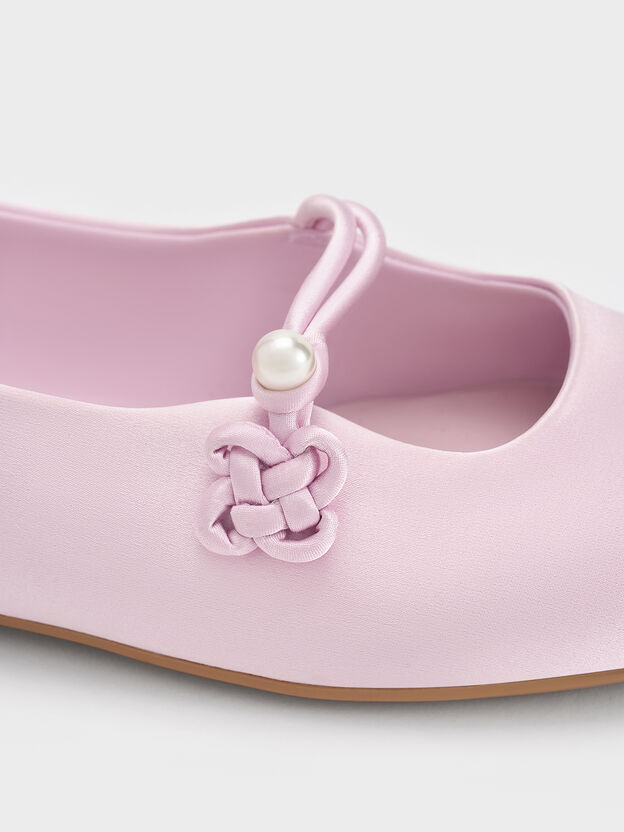 Orinda Knot-Pearl Mary Jane Flats, Light Pink, hi-res