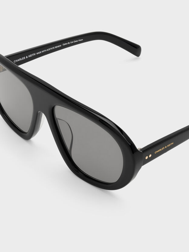 Ramone Aviator Sunglasses, Black, hi-res