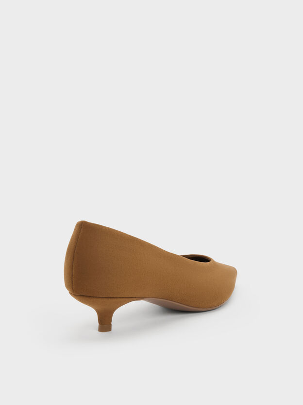 Emelia Faux Suede Kitten Heels, Camel, hi-res