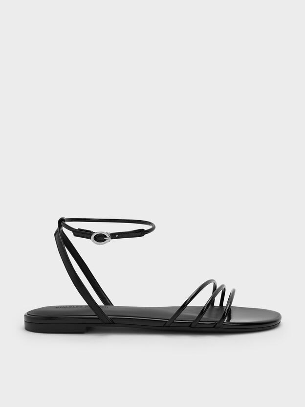 Triple-Strap Sandals, Black Box, hi-res