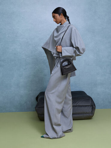 Este Glittered Top Handle Bag, Noir, hi-res