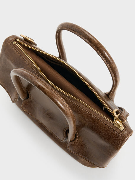 Aveline Front-Flap Crossbody Bag, Pecan Brown, hi-res