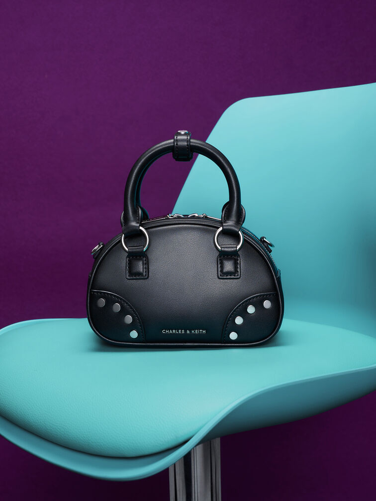 Bobbie Studded Top Handle Bag, Noir, hi-res