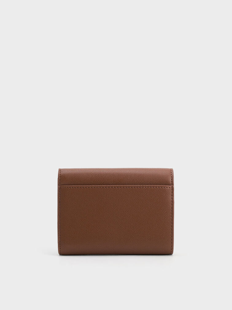 Briony Curved Flap Wallet, Chocolate, hi-res
