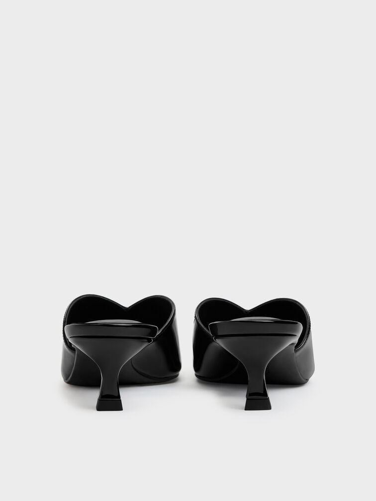 Patent Contrast-Panel Bow Kitten Heels, Black Patent, hi-res
