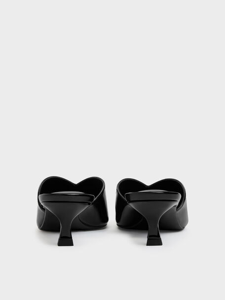Patent Contrast-Panel Bow Kitten Heels, Black Patent, hi-res