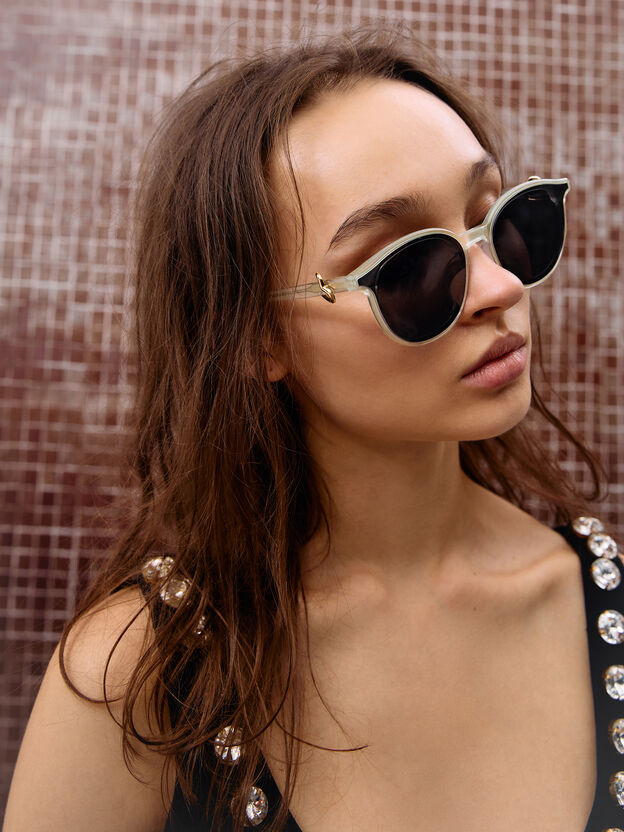 Ciara Heart-Motif Sunglasses, Mint Green, hi-res