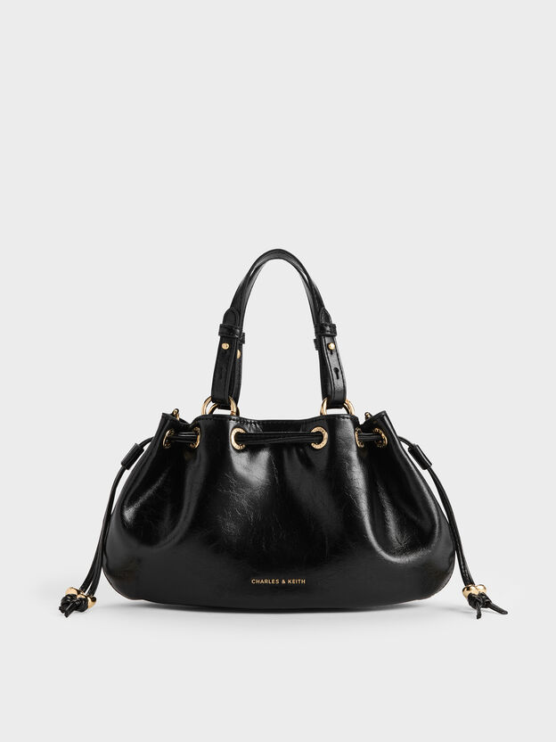 Mini Moxie Drawstring Bucket Bag, Black, hi-res