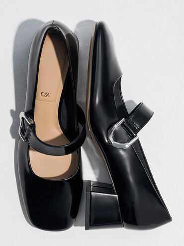 Gabine Leather Mary Jane Pumps, Black Box, hi-res