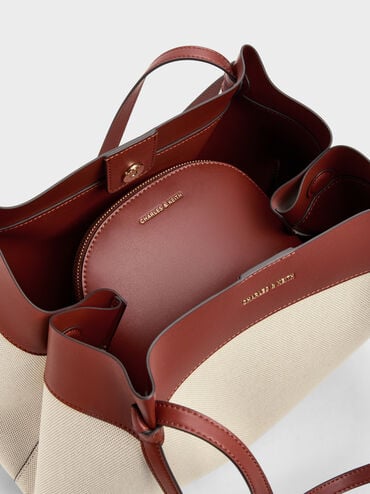 XL Calla Canvas Tote Bag, Brick, hi-res