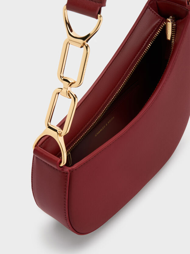 Agatha Chain-Strap Shoulder Bag, Burgundy, hi-res