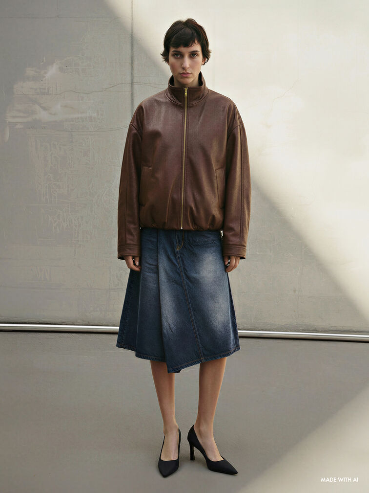 Kerra Twill Pointed High Heels, Black Textured, hi-res