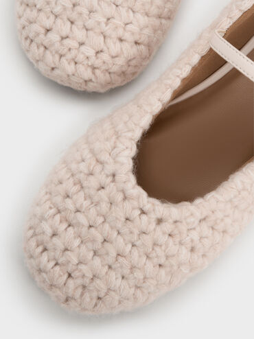 Crochet Mary Jane Flats, Chalk, hi-res