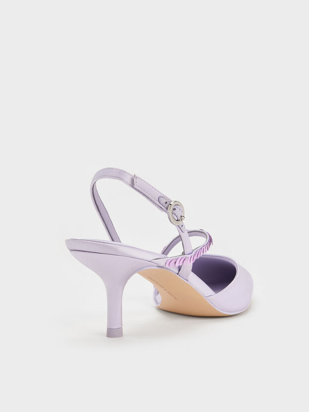 Briella Sequinned Slingback Pumps, Lilac, hi-res