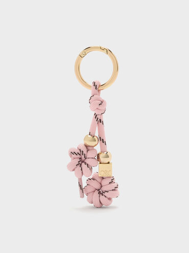 Knotted-Flower Charm, Pink, hi-res