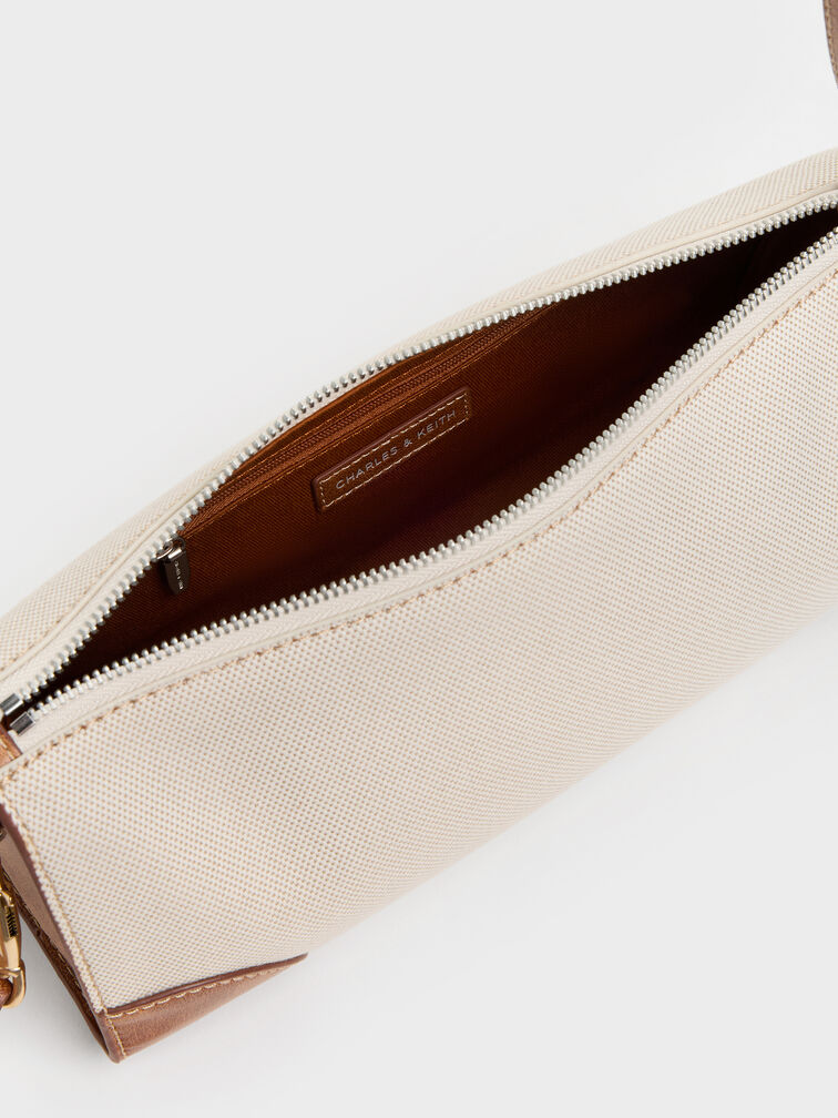 Delfina Canvas Elongated Shoulder Bag, Multi, hi-res
