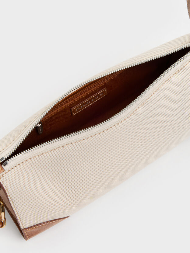 Delfina Canvas Elongated Shoulder Bag, Multi, hi-res