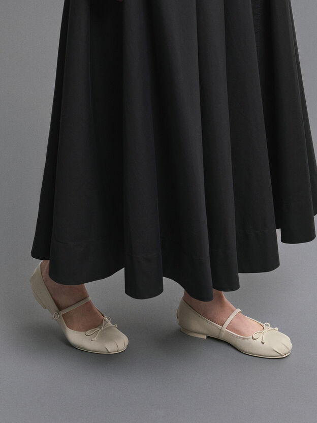 Emiko Bow Mary Jane Flats, Chalk, hi-res