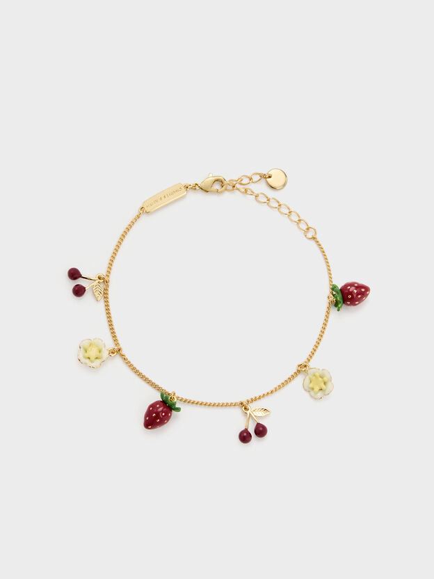 Francie Charm Bracelet, Gold, hi-res