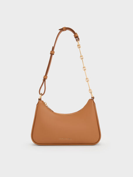 Lane Chain-Strap Shoulder Bag, Russet Brown, hi-res