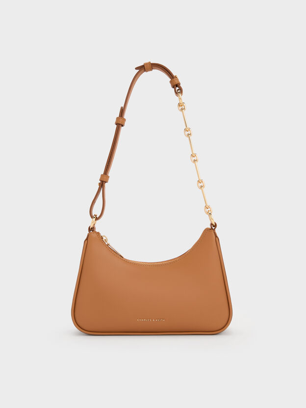 Lane Chain-Strap Shoulder Bag, Russet Brown, hi-res