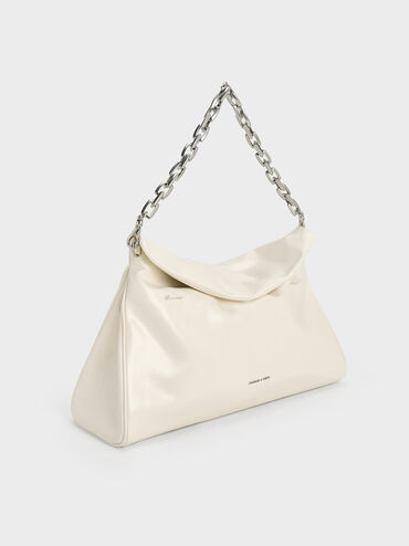 Andromeda Chunky-Chain Trapeze Tote Bag, Cream, hi-res