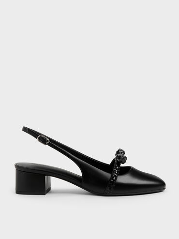 Kaleen Slingback Pumps, Black, hi-res