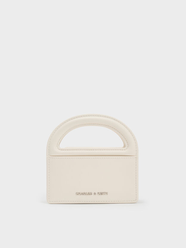 Reese Bow Top Handle Wristlet, Cream, hi-res