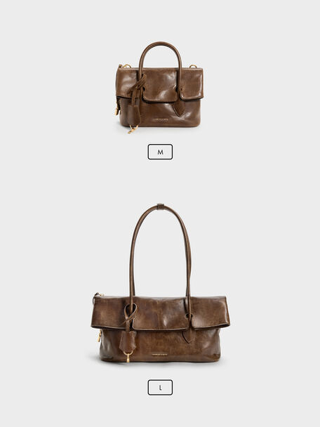 Aveline Front-Flap Crossbody Bag, Pecan Brown, hi-res