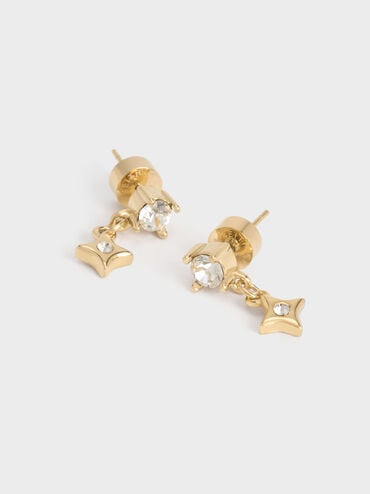 Everest Crystal Star Drop Earrings, Gold, hi-res