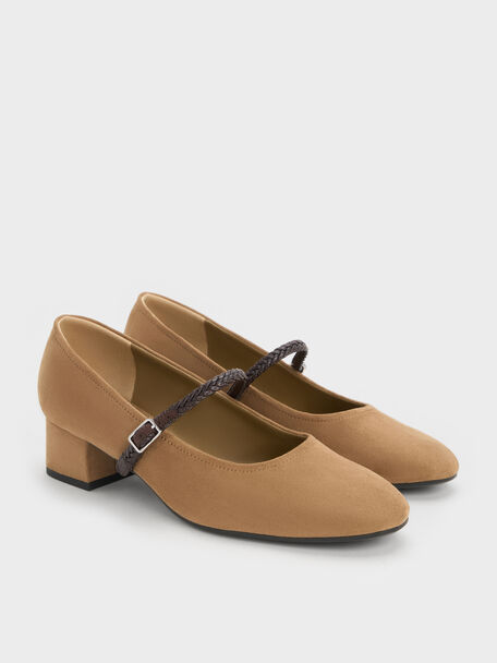 Franca Faux Suede Mary Jane Pumps, Sand, hi-res