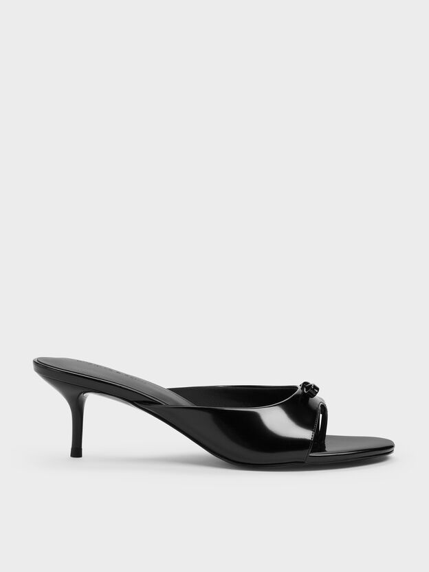Sonali Bow Heeled Thong Sandals, Black Box, hi-res