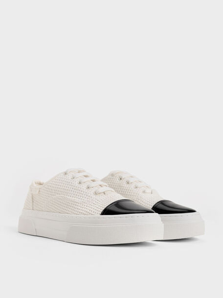Joshi Textured Two-Tone Sneakers, Chalk, hi-res