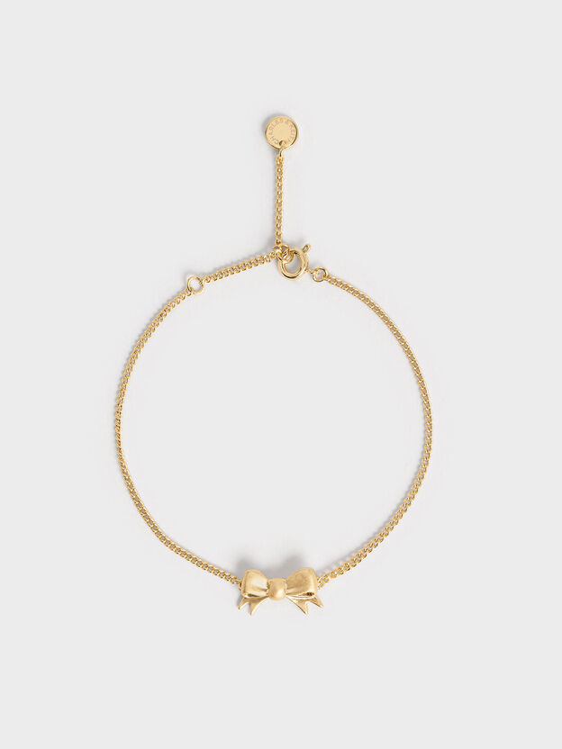 Paige Ribbon Bracelet, Brush Gold, hi-res