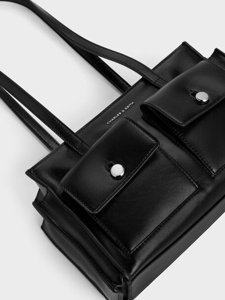 Zevon Multi-Pocket Tote Bag, Noir, hi-res