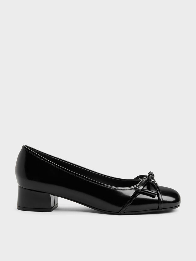 Bettina Double-Bow Pumps, Black Box, hi-res