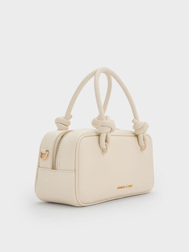 Sammie Knotted-Handle Elongated Bag, Cream, hi-res