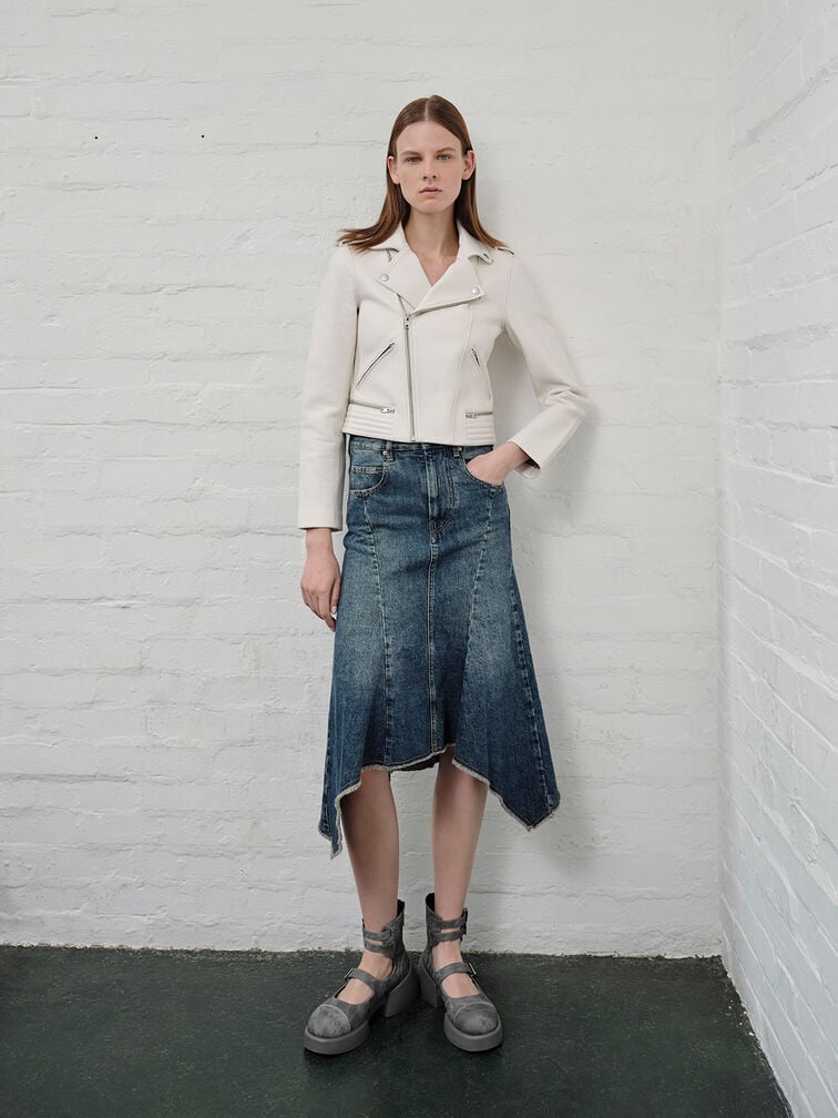 Robbie Denim-Effect Ankle-Strap Mary Jane Boots, Dark Grey Robbie Denim-Effect Ankle-Strap Mary Jane Boots, Dark Grey, hi-res