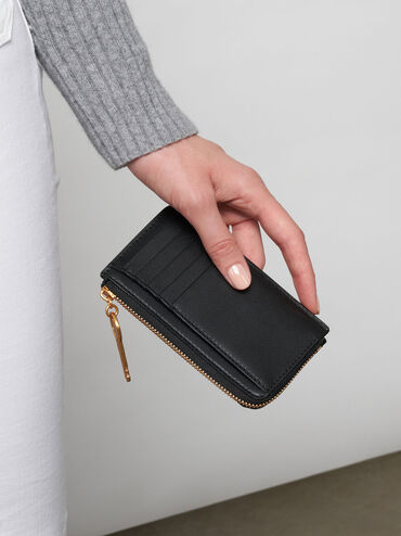 Lane Key Zip-Around Wallet, Black, hi-res