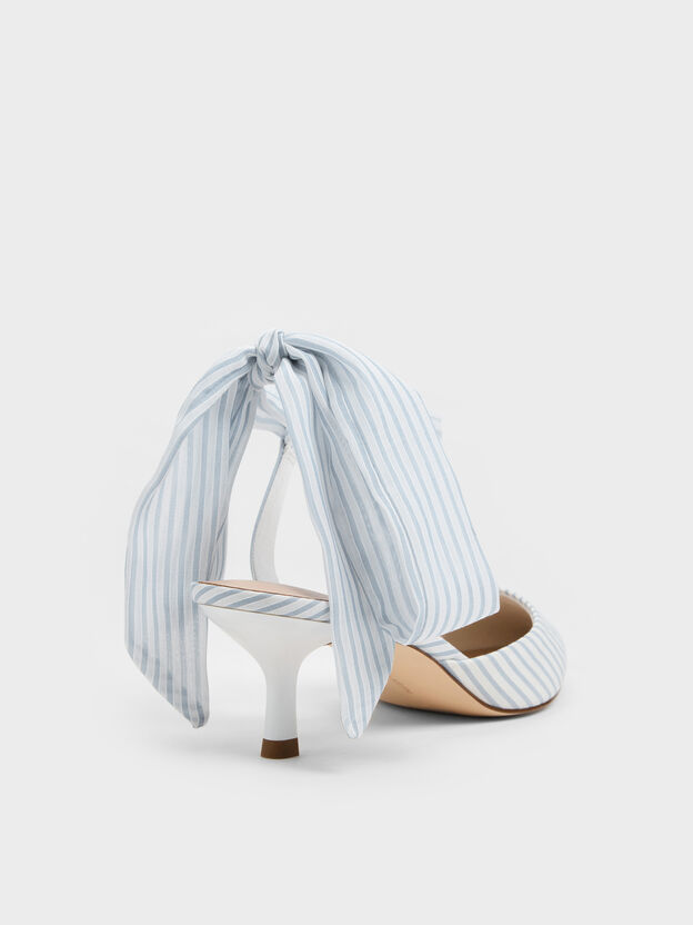 Striped Tie-Around Pointed Kitten Heels, Multi, hi-res