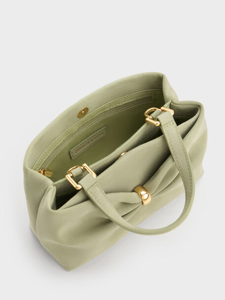 Halsey Ruched Top Handle Bag, Pale Sage, hi-res